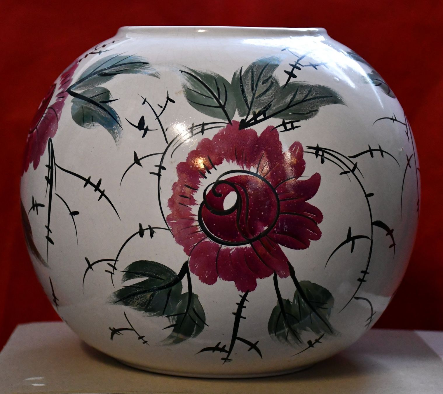 Vasi & Recipienti: Schöne, Keramik Blumenvase, Handbemalt - Herbstdeko! – Usato da Rotkreuz venduto da salsanera