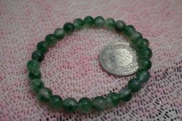 Armband   8mm  Grünquarz-Look, Imitat aus Glas