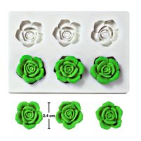 Silikonform Tortendekor Rose 6er