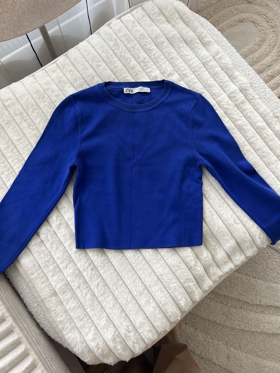 Zara Maglioni & Felpe: ZARA STRICKPULLOVER CROOPED KÖNIGSBLAU S/M – Usato da Basel venduto da theo-g77 1