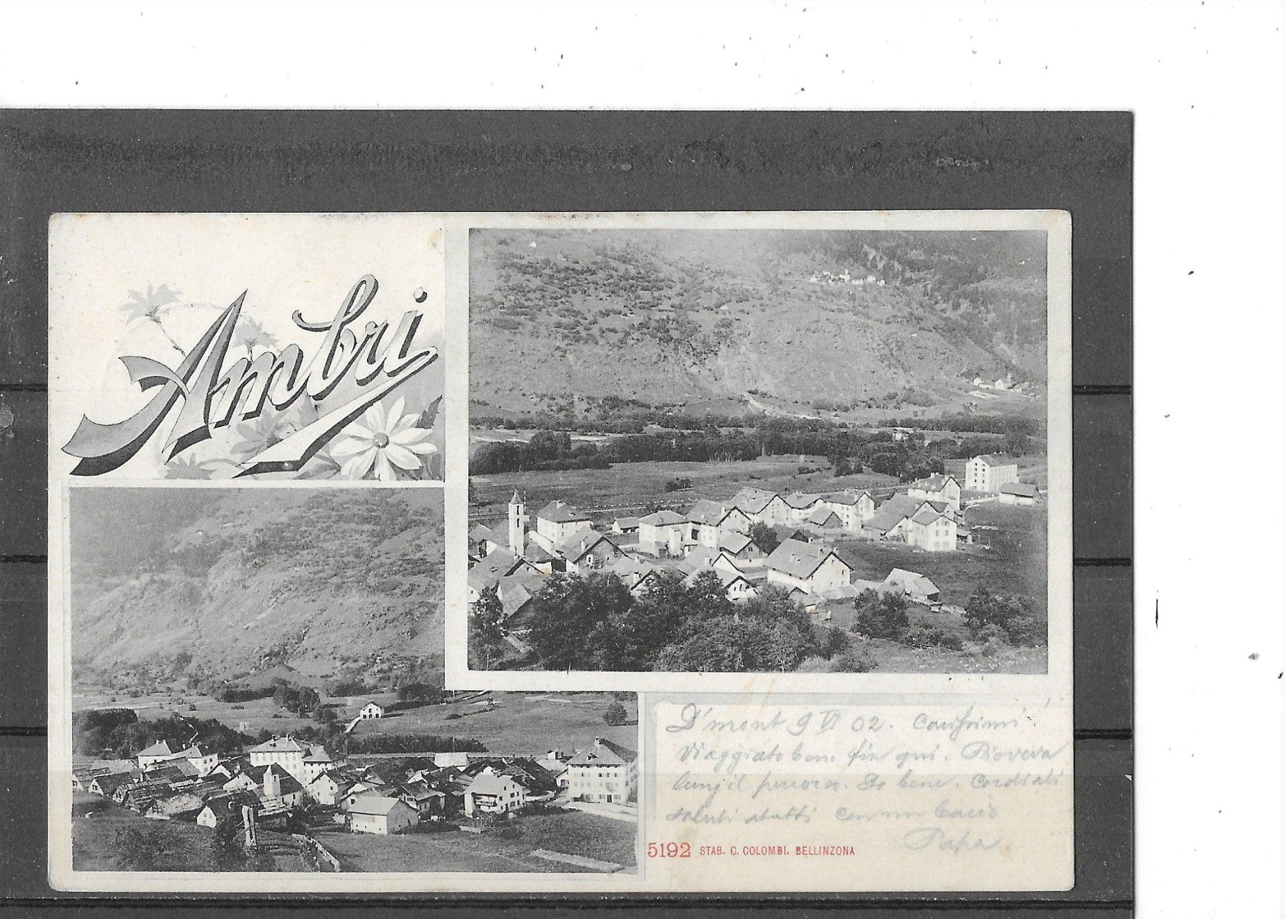 Cartoline postali: TI Ambri 1902 – Usato da Schocherswil venduto da Wilare