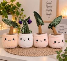 🌱 Lot de 4 plantes décoratives en peluche neufs