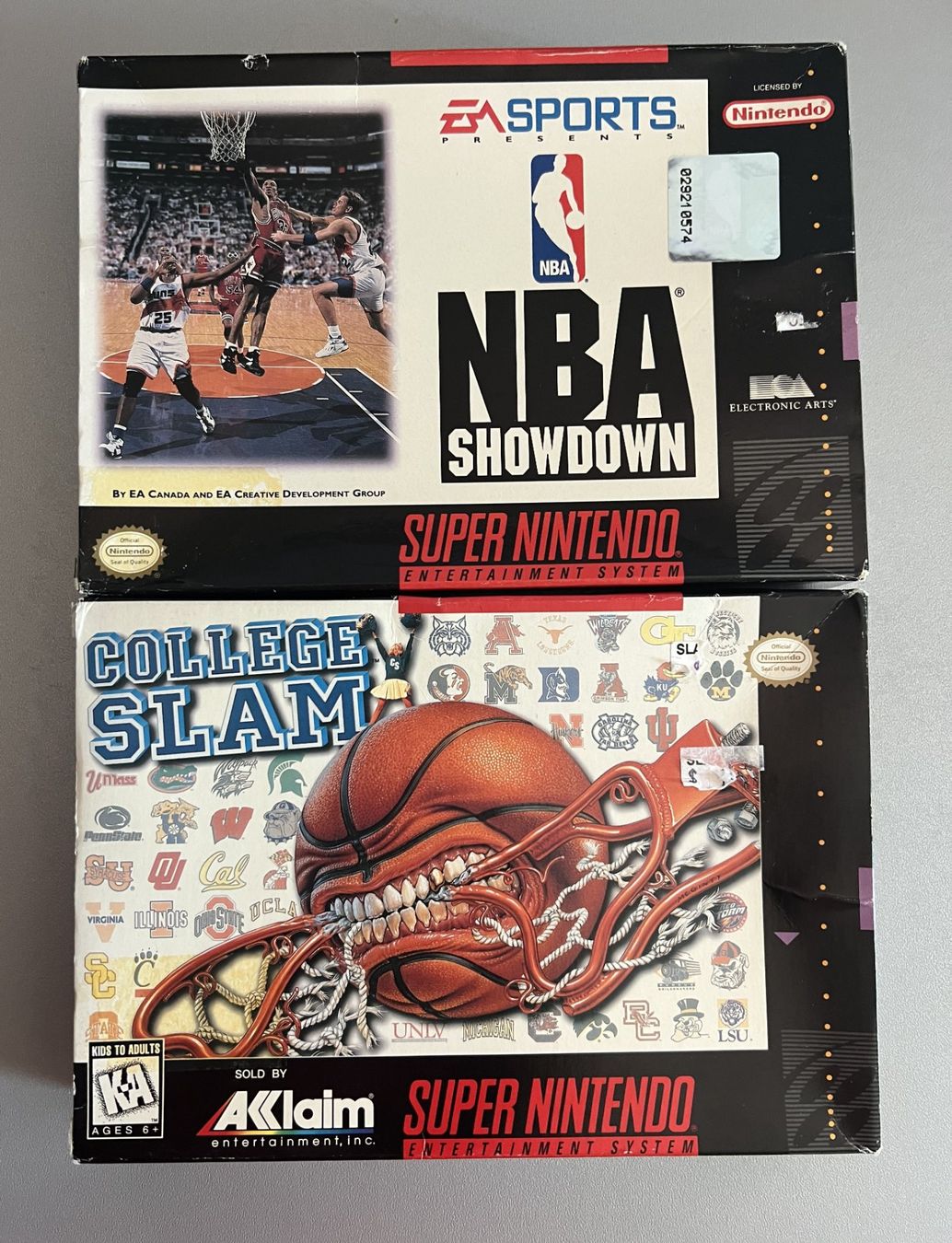 Nintendo Giochi: 2 SNES BOXED (OVP) NBA BASKET GAMES – Usato da Rivera venduto da poweradem05