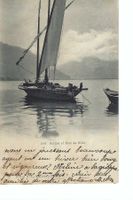 Barque du Léman,  Segelboot Genfersee, Dent du Midi, 1909