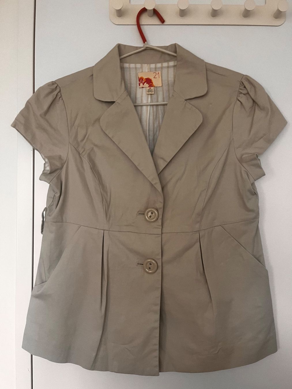 Giacche: Jacke Blazer Baumwolle M beige kurzärmel – Usato da Zürich venduto da maral787 1