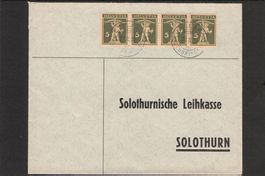 4er Streifen Tellbueb 5 Rp nach Solothurn , 21.ll.1933