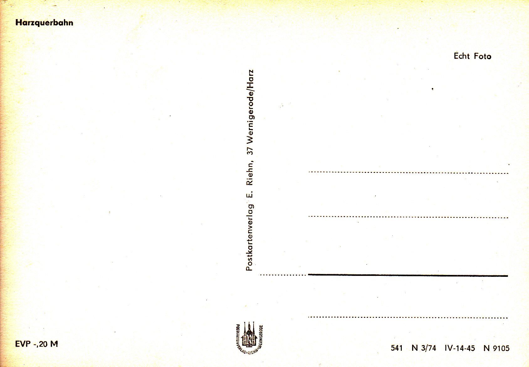 Cartoline postali: Deutschland DR Schmalspurbahn Harzquerbahn – Usato da Luzern venduto da Pinot88 1