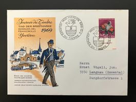 Couvert Tag der Briefmarke 1969 Yverdon