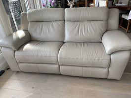 Canapé cuir gris clair,Poltronesofa 3places, relax