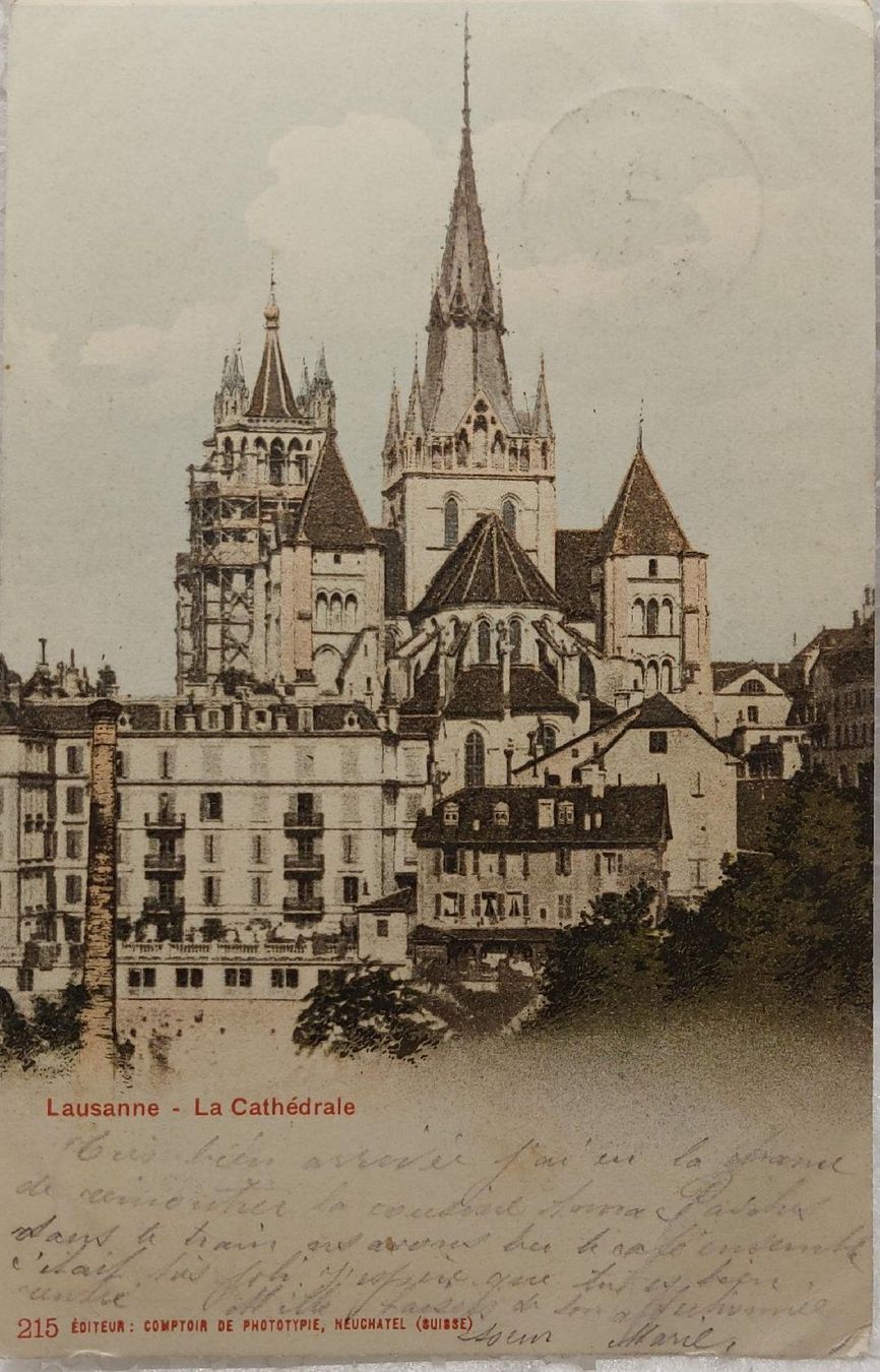 Cartoline postali: LAUSANNE - La Cathédrale - 1901 – Usato da Delémont venduto da Domdom1