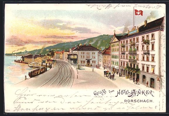 Ansichtskarten: Litho Rorschach, Hotel Anker im Dämmeru – Gebraucht aus Berlin von bartko-reher