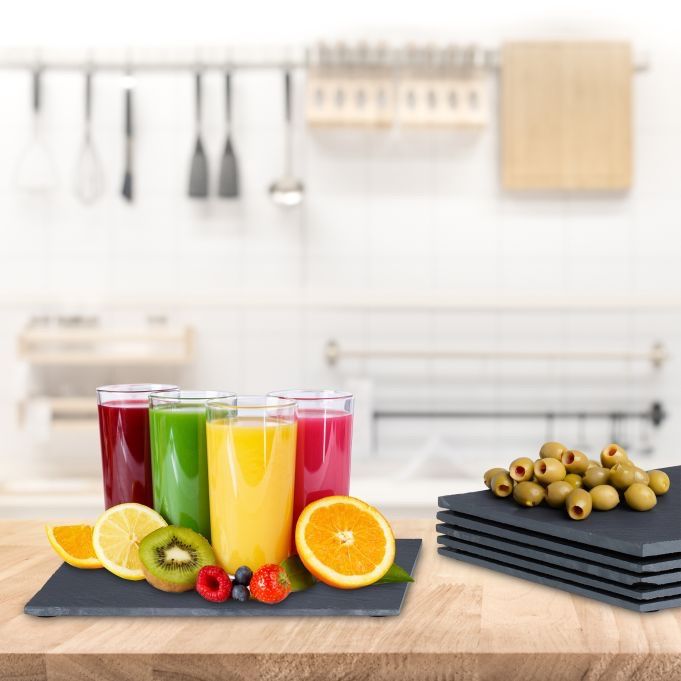 Piatti di portata: Schieferplatte quadratisch 6er Set – Nuovo e nell'imballaggio originale da Bülach venduto da StoreInShopOutlet 4