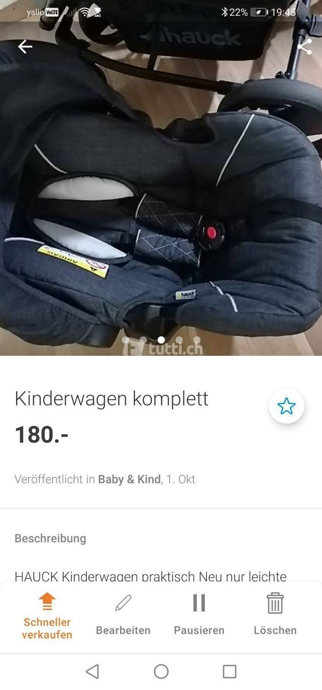 Hauck Carrozzine: Kinderwagen – Usato da Oberbüren venduto da Eis100 1