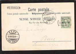Stabstempel Meiringen auf AK Reichenbachfall,gel.22.Vll.1902