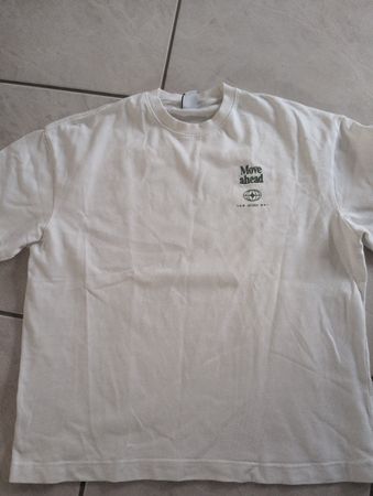 T-shirt Zara Homme Blanc Imprimé Graphique, Taille S, 