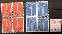 Europa Marken 4er Block gestempelt 1957 bis 1964