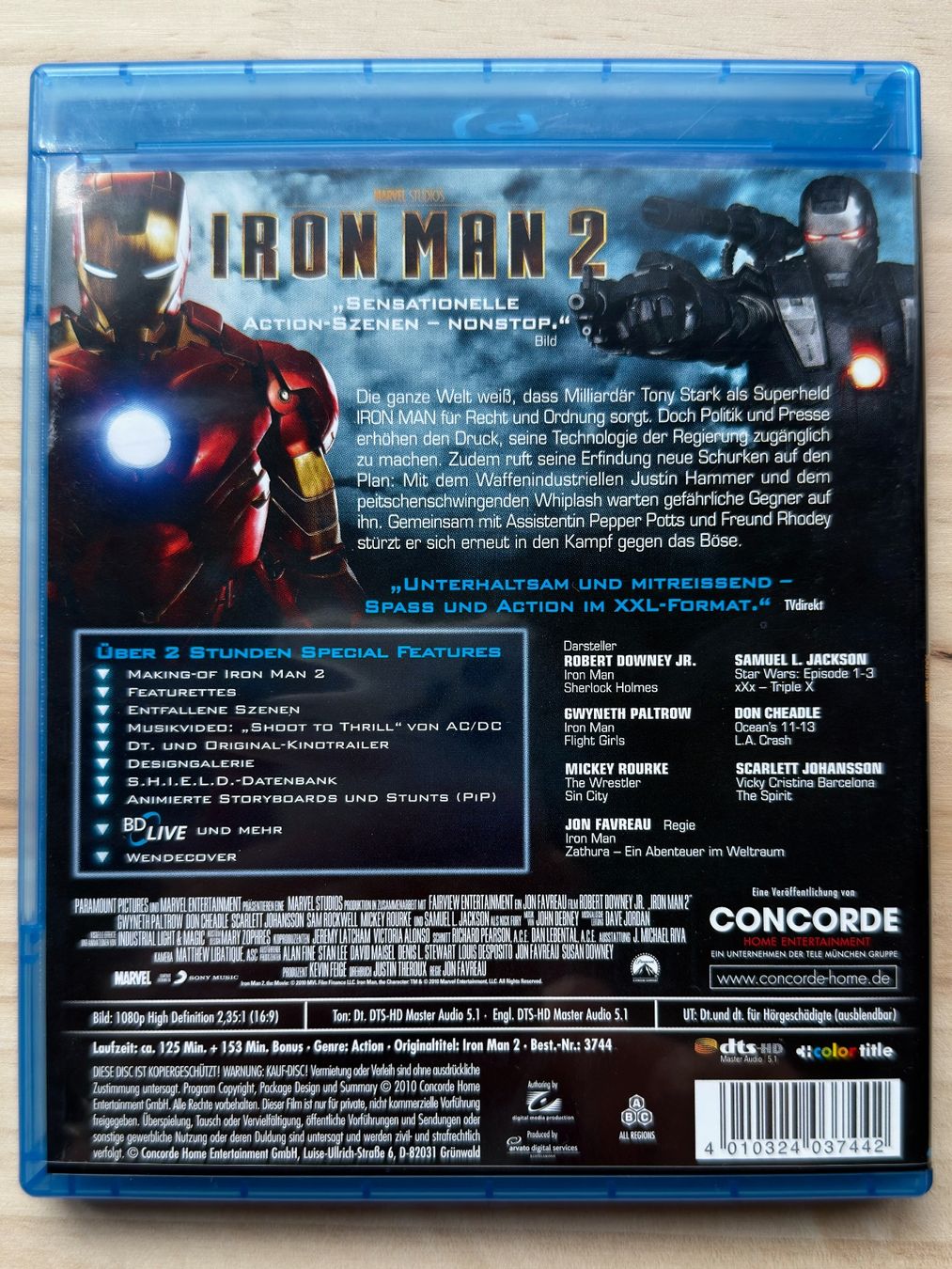 Alle DVDs: Iron Man 2 Blu-Ray (Deutsch, Englisch) – Gebraucht aus Basel von cpandas 1