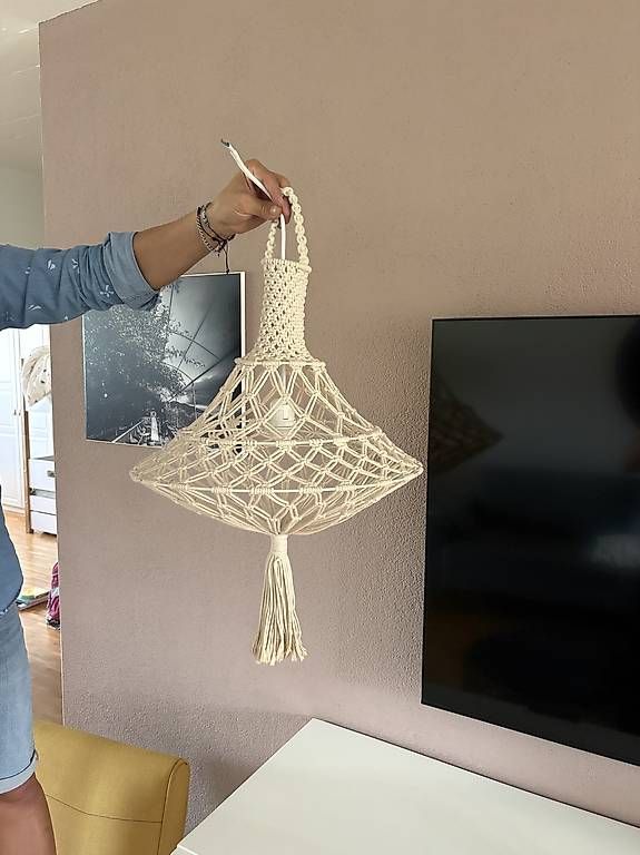 Lampen: Boho Lampe aus Strick – Gebraucht aus Schlieren von var_dms8 3