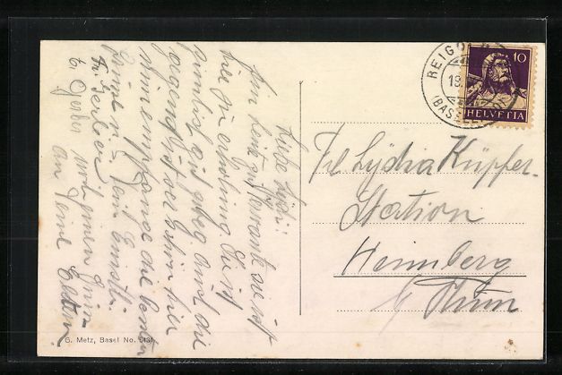 Cartoline postali: Reigoldswil, Pension Eichenhof, Ortsansi – Usato da Berlin venduto da bartko-reher 1