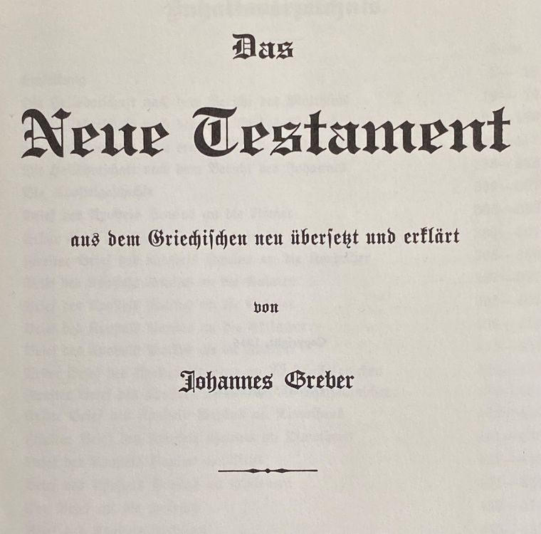 DAS NEUE TESTAMENT Johannes Greber (Gebraucht) in Zürich für CHF 9 ...