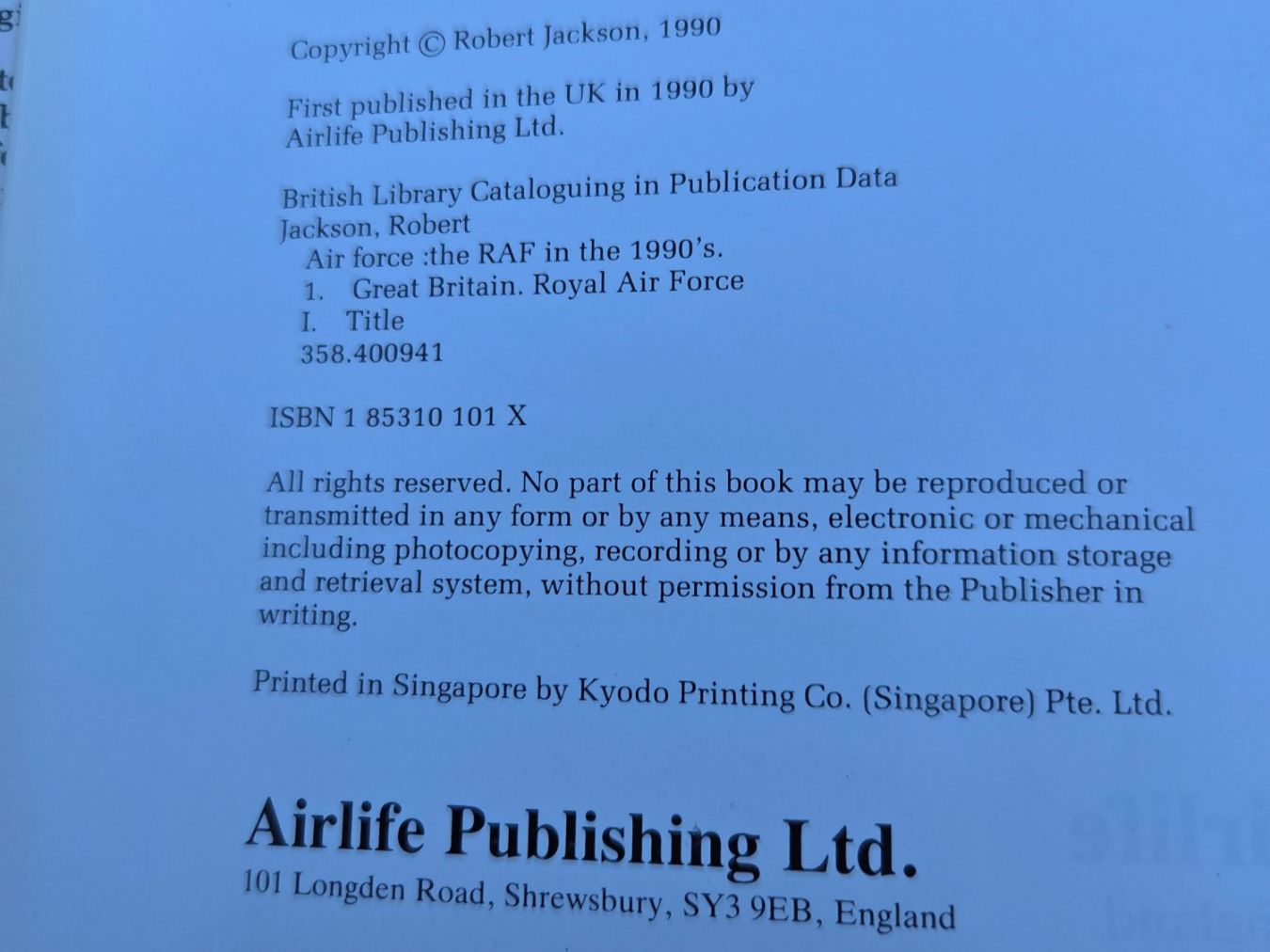 Libri: Air Force - The RAF in the 1990s – Usato da Hünenberg venduto da pma_dm5g 1