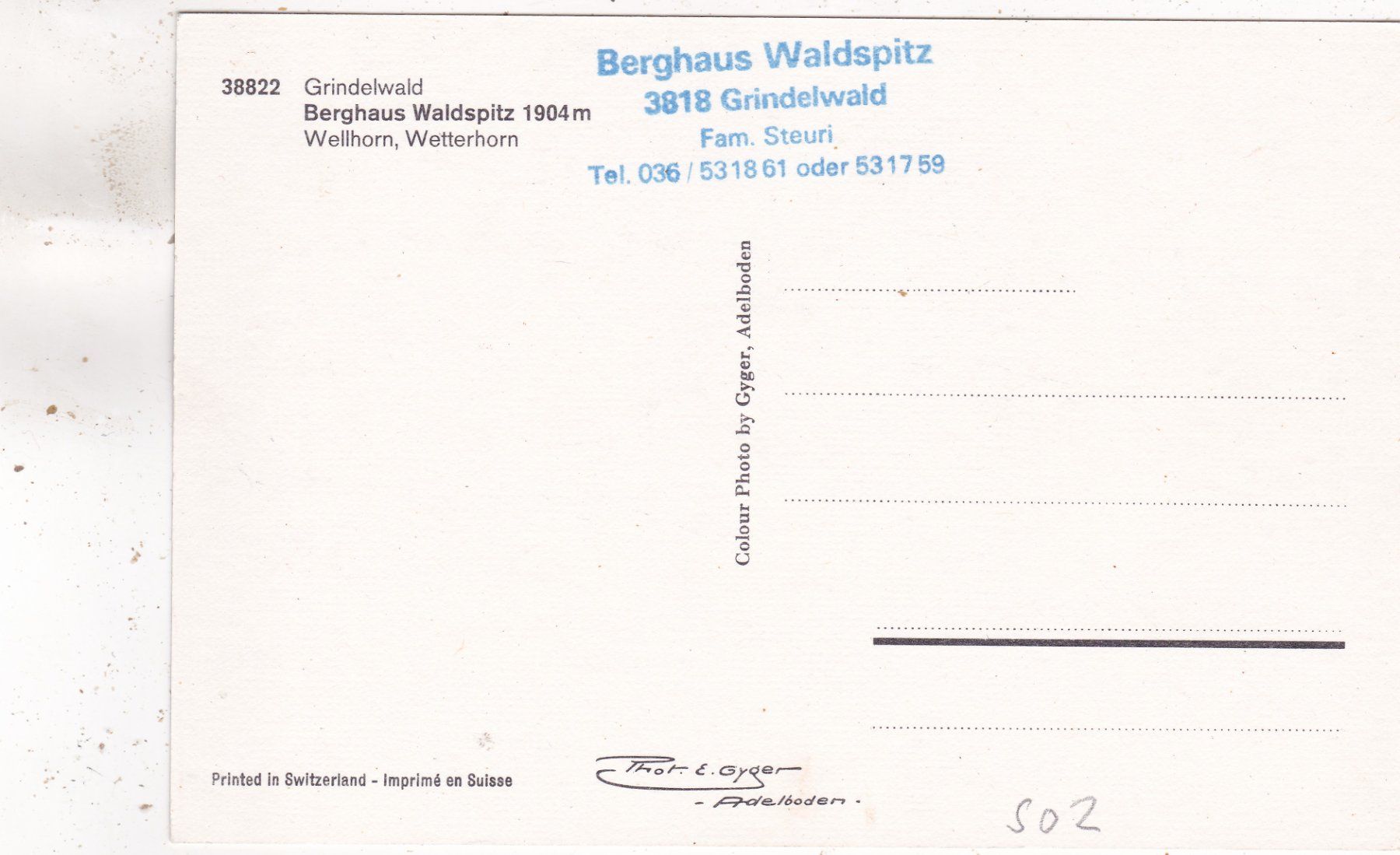 Cartoline postali: Grindelwald Berghaus Waldspitz – Usato da Herisau venduto da Lisegrat2008 1