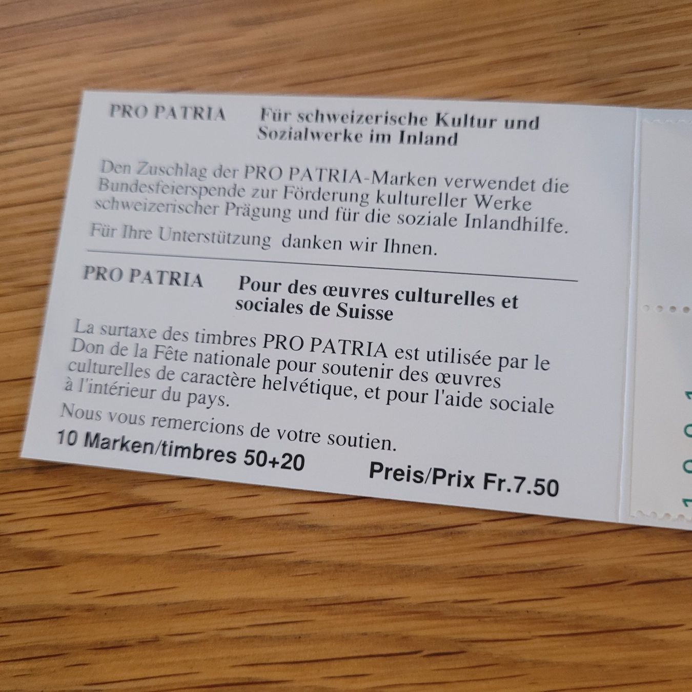 Alle Briefmarken: Markenheftchen Carnet De Timbre Pro Patria 1991 – Gebraucht aus Biel/Bienne von Destockweb 1