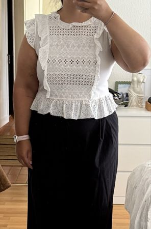 White Blouse Broderie Anglaise from Zara