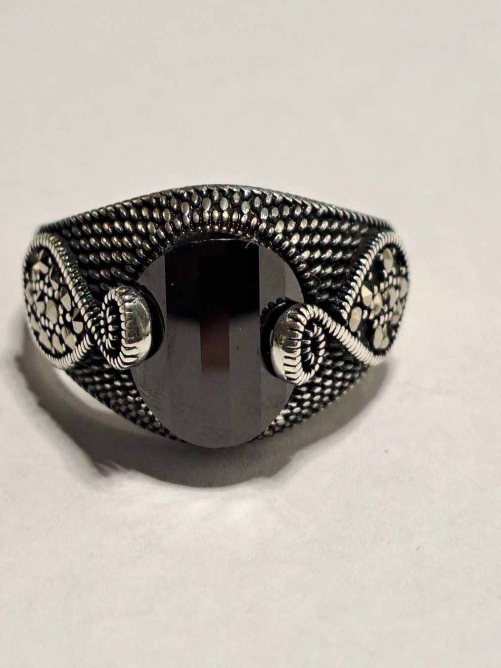 Ringe: 0035 - Bague en argent, Onyx, taille 60 – Neu und originalverpackt aus Neuchâtel von NIDAVELIR 2
