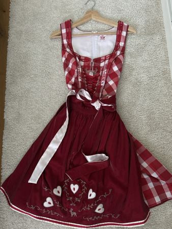 Trachtendirndl Spieth & Wensky rot/weiss kariert Gr. 38