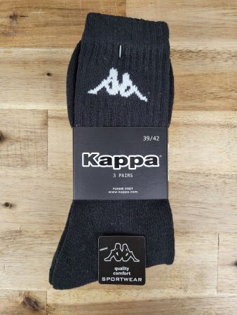 3x Kappa Sportsocken Schwarz 39-42 ***NEU&OVP***