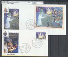 2003 Vatikan, "Weihnachten", FDC (2 Briefe)