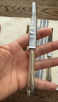 5 Brotmesser versilbert mit Gebrauchsspuren antik