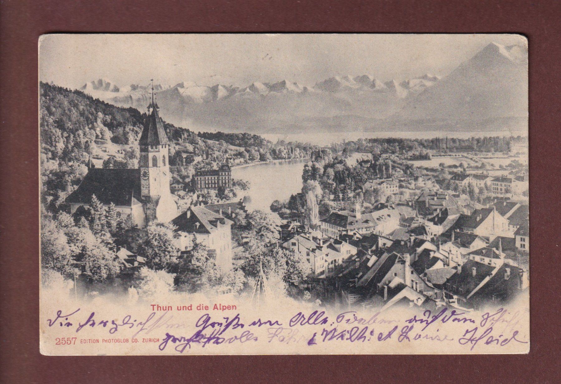 Cartoline postali: THUN und die Alpen - 1903 – Usato da Pully venduto da nicecards