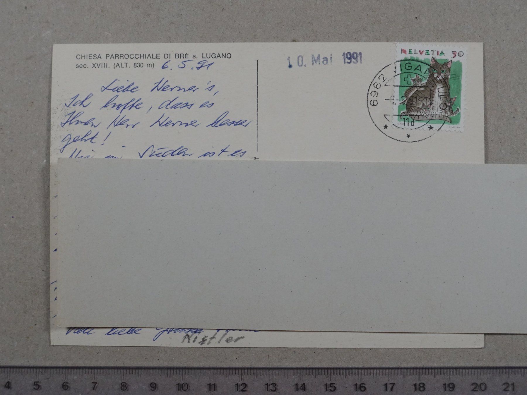 Cartes postales: Lugano, 1991, Chiesa Parrocchiale die Brè – D'occasion à Lenzburg par fh1 1