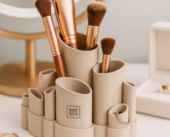 Organizzatore porta pennelli make-up Brösco - Beige!