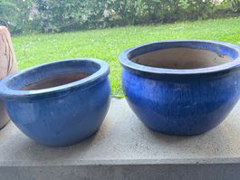 Tontopf blau