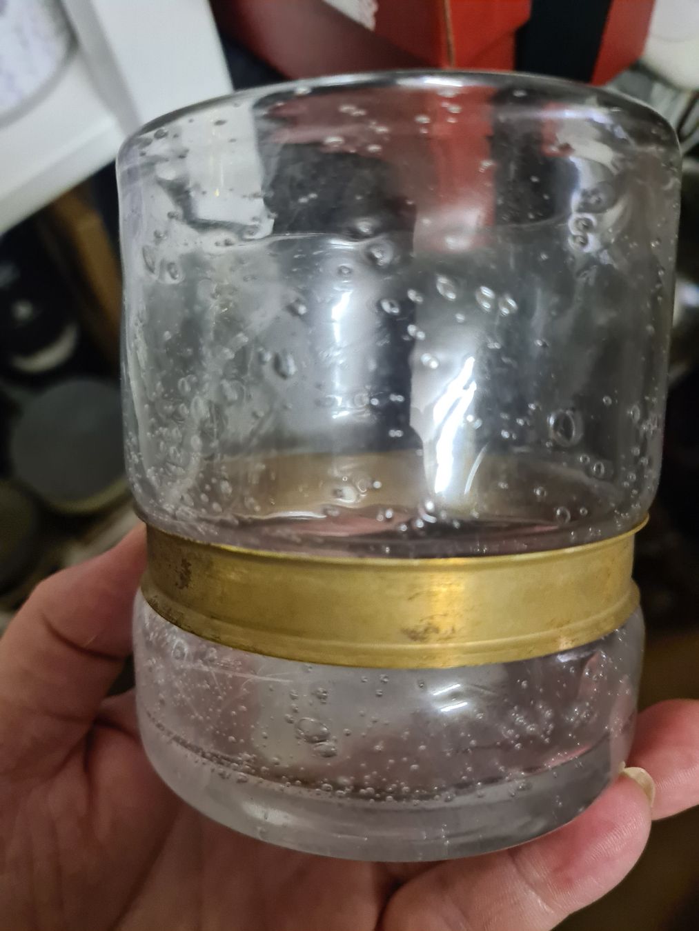 Gläser: Glas mit Messingring Whiskey Glas ungebraucht  – Neu und originalverpackt aus Dussnang von Mak13