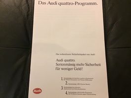 Audi quattro Programm 16 Seiten August 1988