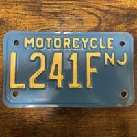 🇺🇸 U.S. Motorradnummer, New Jersey L241F - (18x10cm)