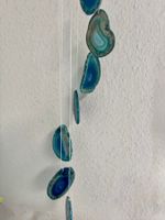 Windspiel mit Achat-Scheiben blau