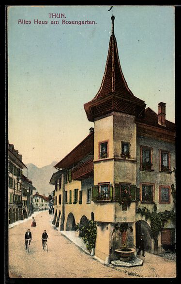 Cartoline postali: AK Thun, Altes Haus am Rosengarten – Usato da Berlin venduto da bartko-reher