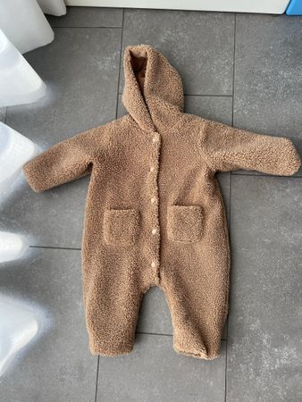 Zara Baby Teddy Bear Fleece Onesie, Size 6-9 Months