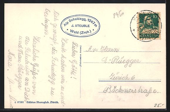Cartoline postali: Scheidegg, Gast-und Kurhaus Alp, Blick a – Usato da Berlin venduto da bartko-reher 1