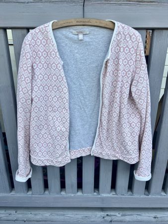 Esprit Strickjacke rosa-weiss gemustert Grösse L