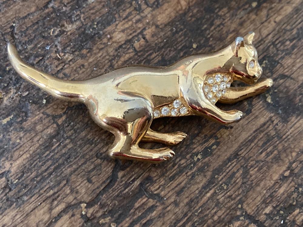 Broche Tête De Tigre Strass - Or Et Argent Vintage, Punk, Unisexe