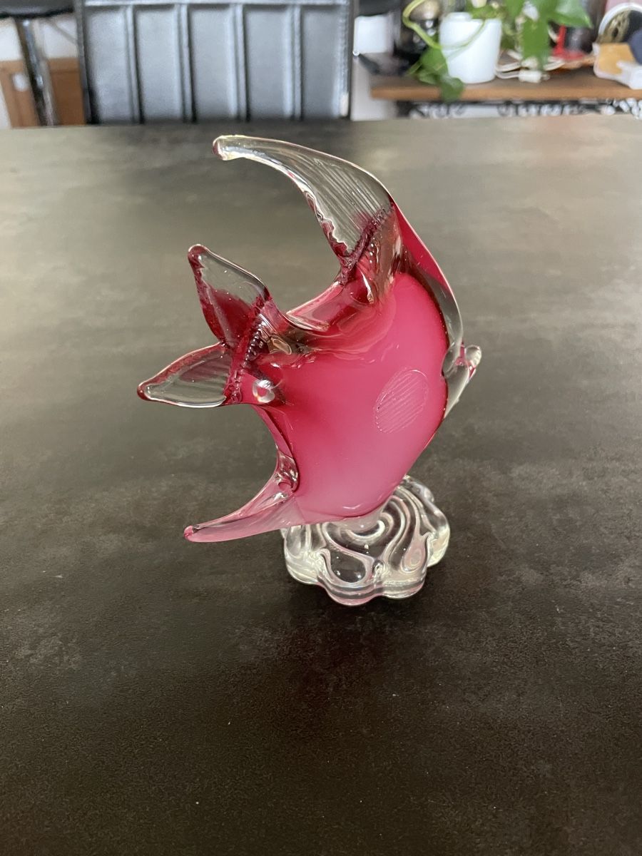 Murano Statuette: Poisson en Verre Soufflé Rose Murano – Usato da Vallamand venduto da Bricbracbroc82 3