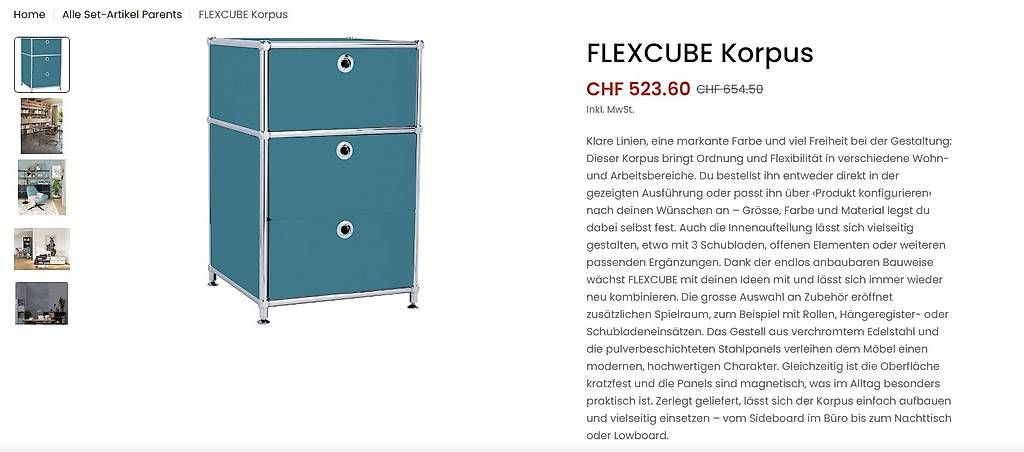 Eléments de bureau: Micasa Flexcube Korpus / Petrol / 3 Schubladen + Rollen – D'occasion à Brütten par ann_m5d2