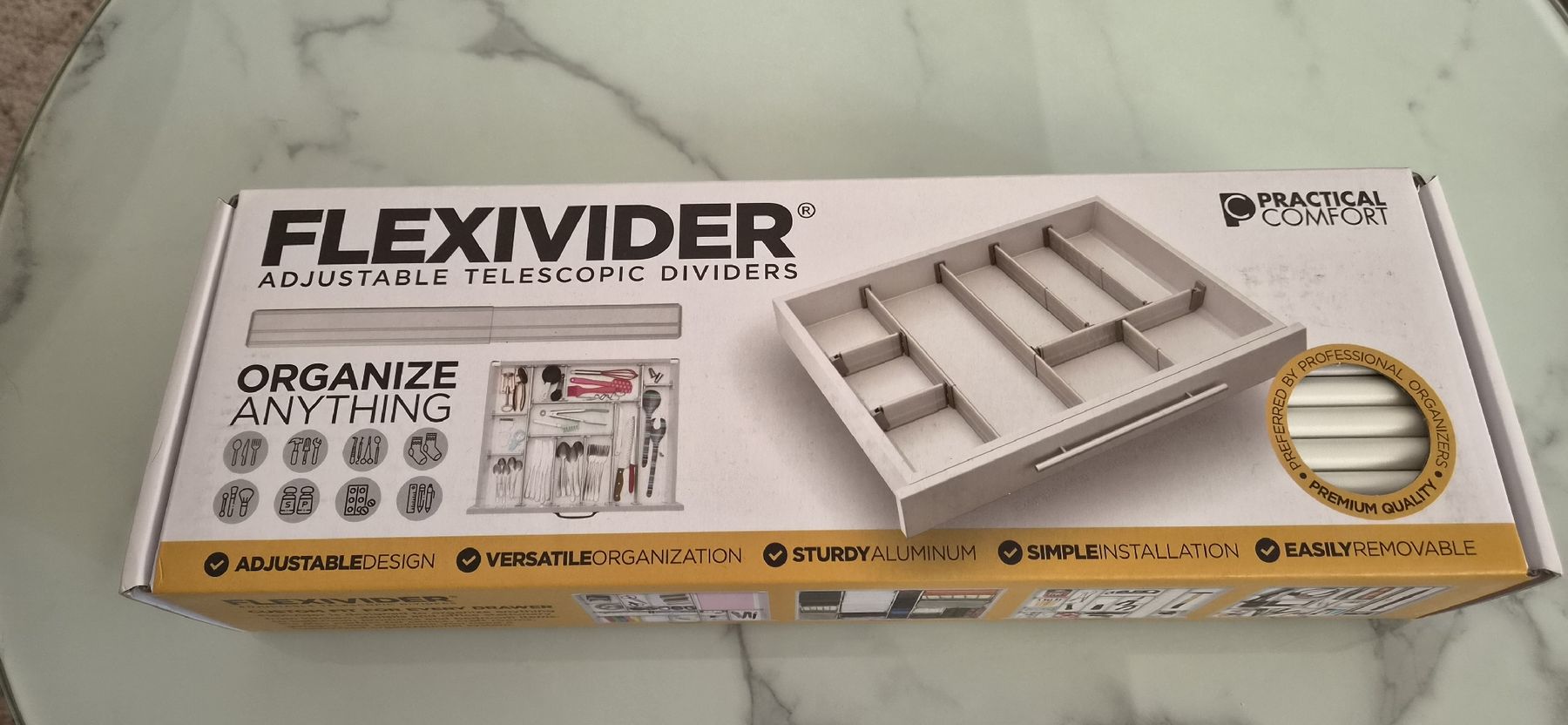 Contenitori & Simili: FLEXIVIDER Teleskop-Teiler Schubladen-Organizer Weiss M – Nuovo e nell'imballaggio originale da Gerzensee venduto da Omeisel
