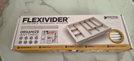 FLEXIVIDER Teleskop-Teiler Schubladen-Organizer Weiss M